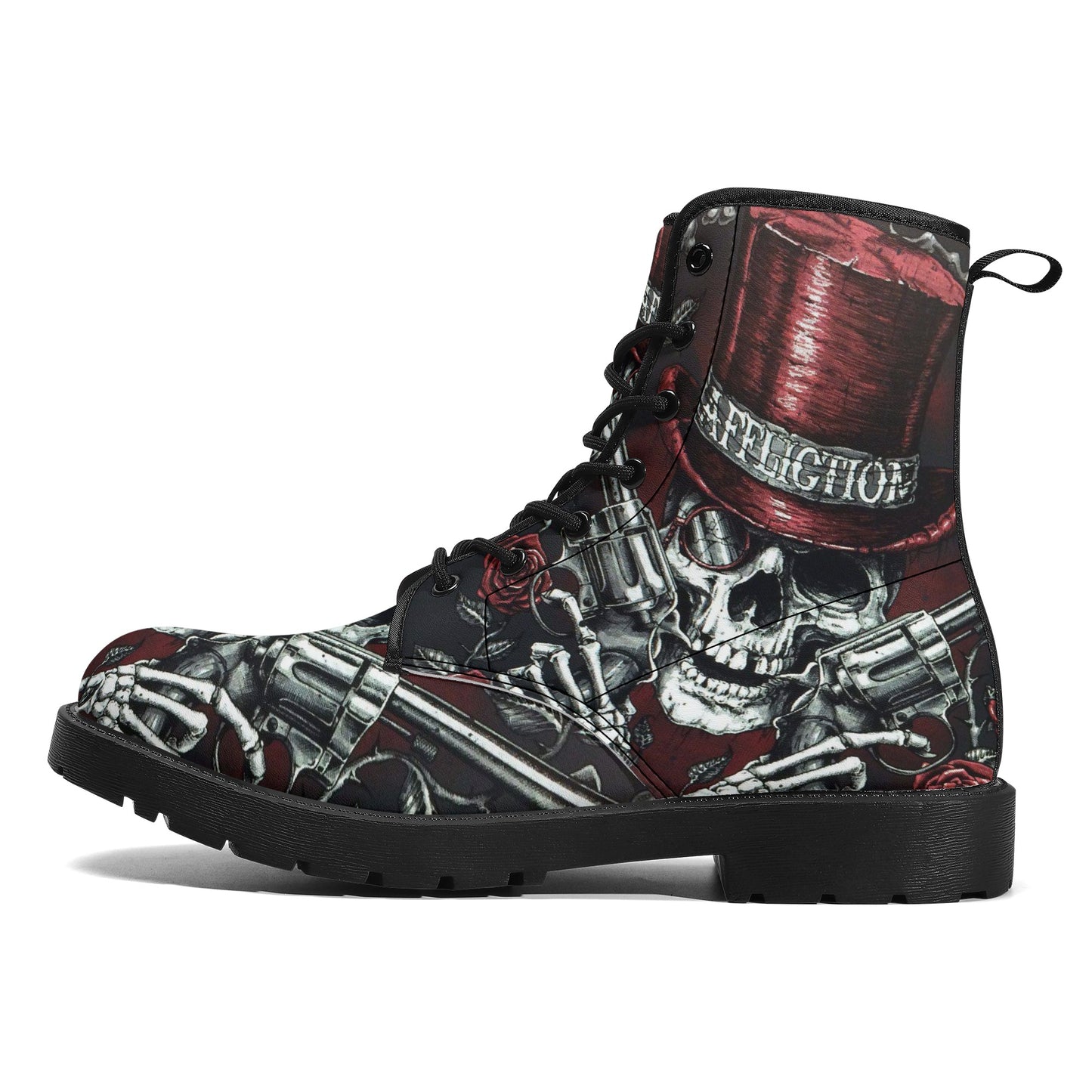 Skull Leather boots, Halloween boots, Sugar skull boots