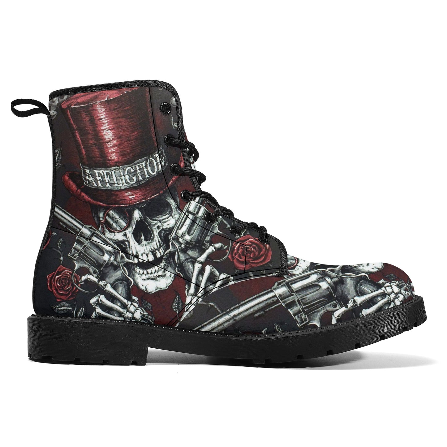 Skull Leather boots, Halloween boots, Sugar skull boots