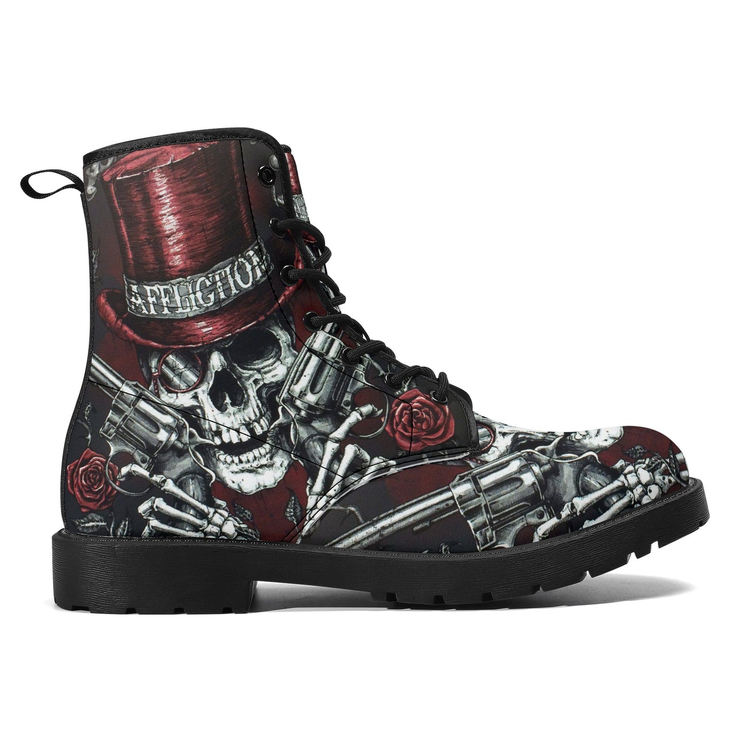 Skull Leather boots, Halloween boots, Sugar skull boots