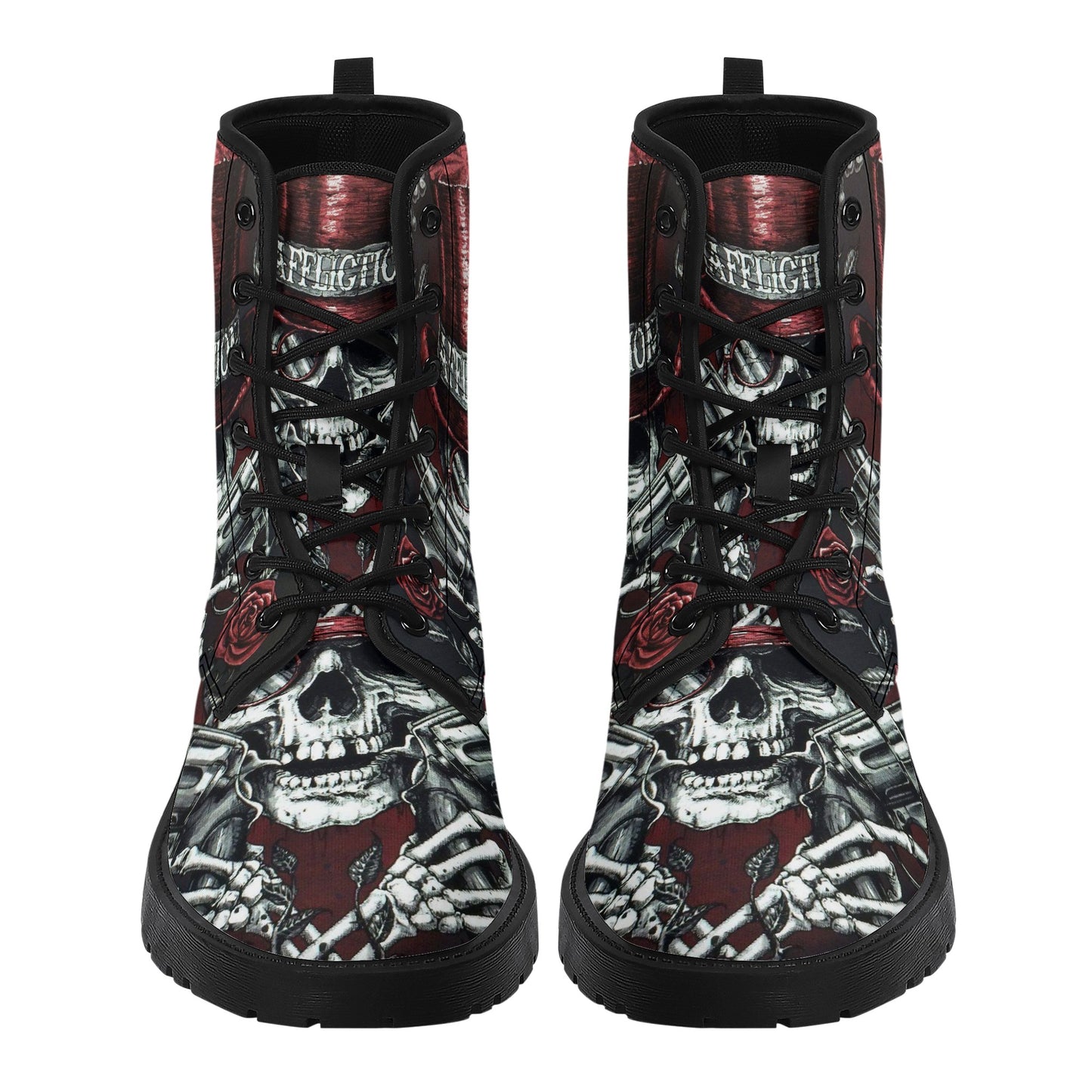 Skull Leather boots, Halloween boots, Sugar skull boots