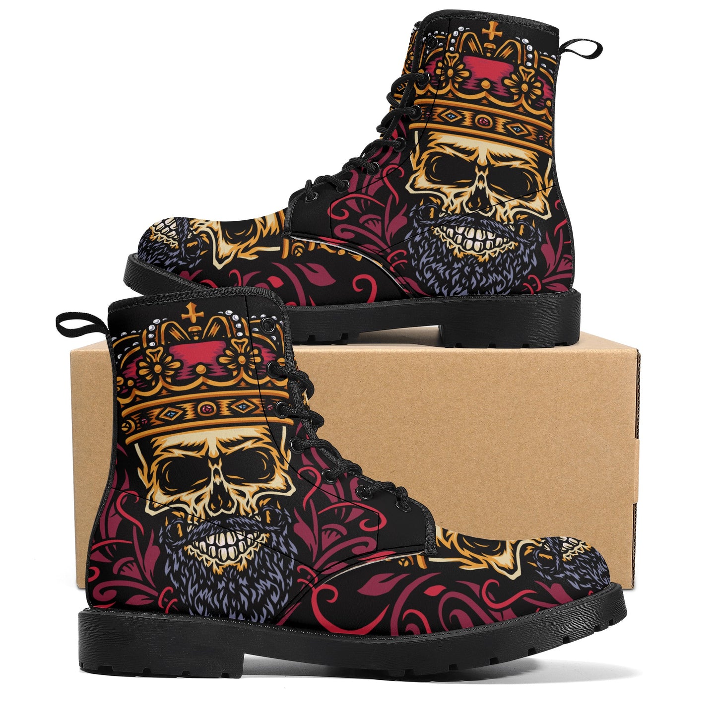 Skull Leather boots, Halloween boots, Sugar skull boots