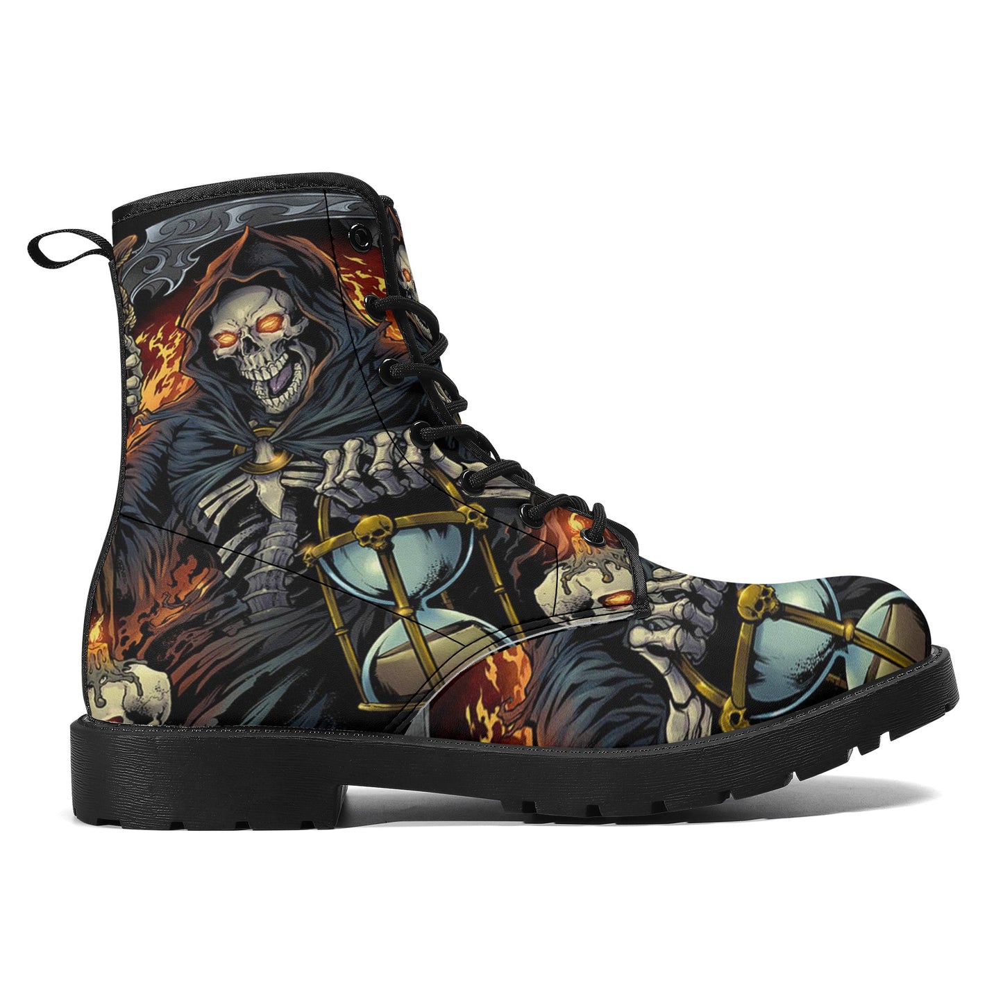 Skull Leather boots, Halloween boots, Sugar skull boots