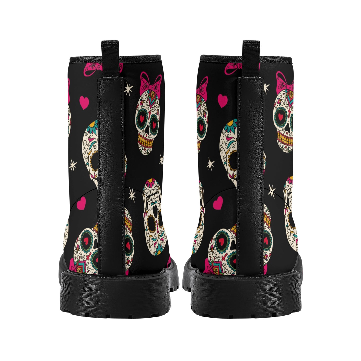 Skull Leather boots, Halloween boots, Sugar skull boots