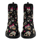 Skull Leather boots, Halloween boots, Sugar skull boots