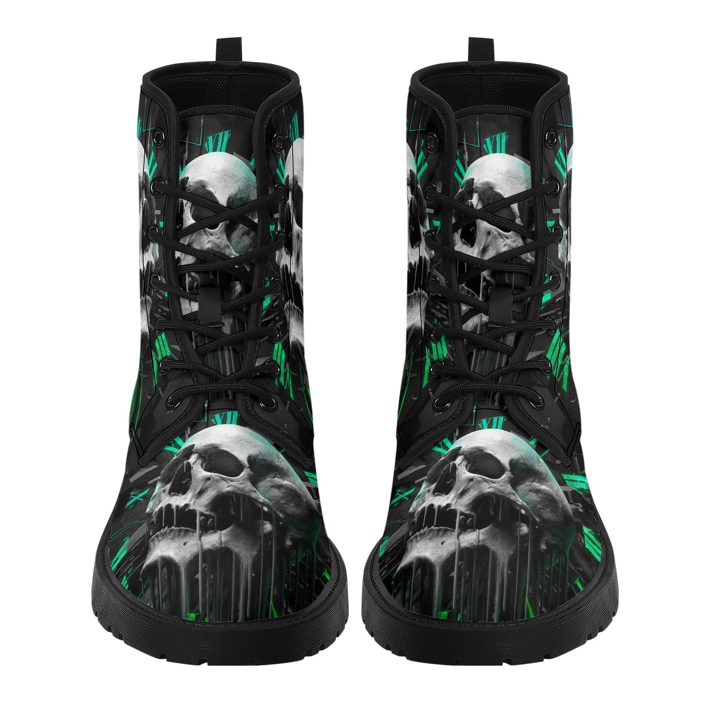 Skull Leather boots, Halloween boots, Sugar skull boots