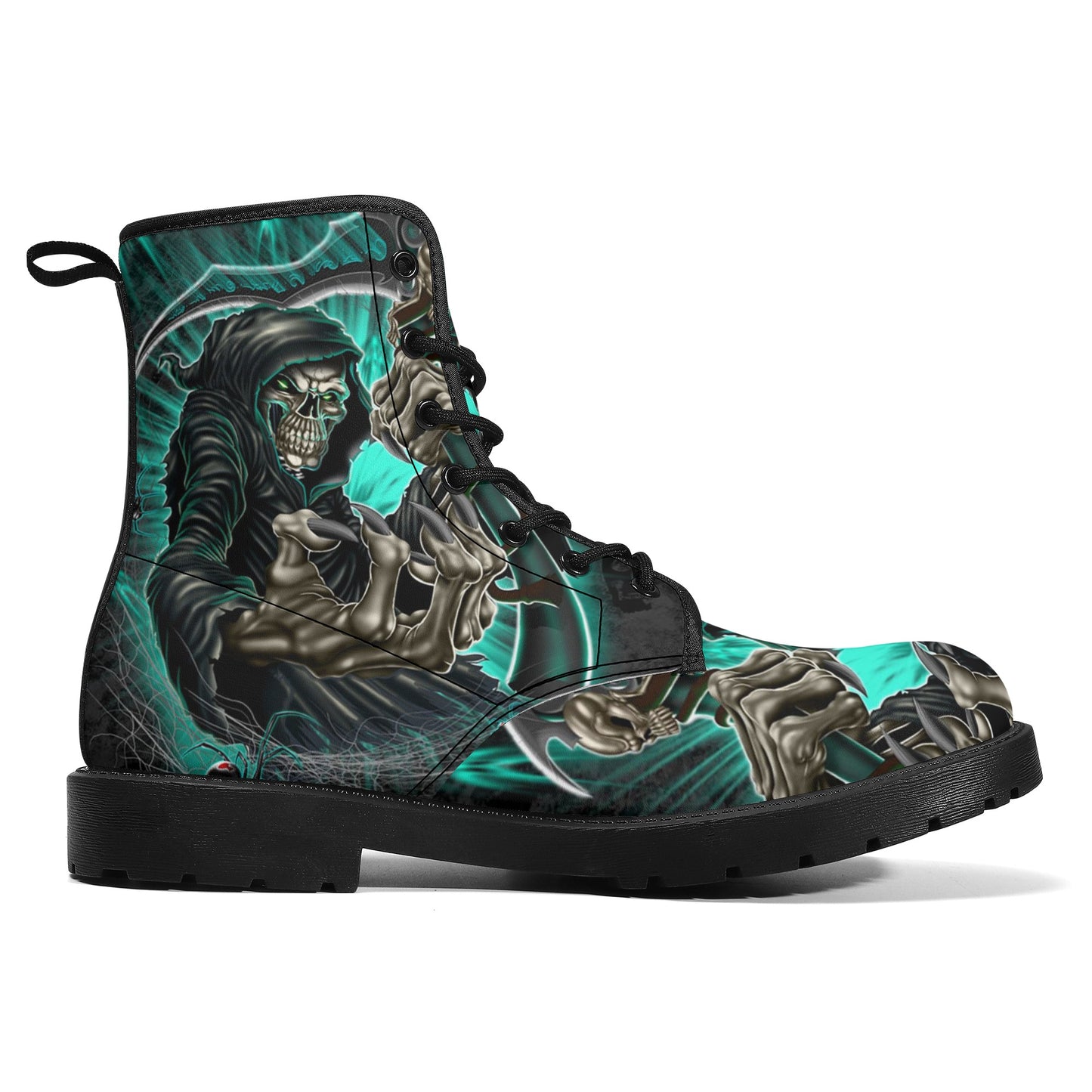 Skull Leather boots, Halloween boots, Sugar skull boots