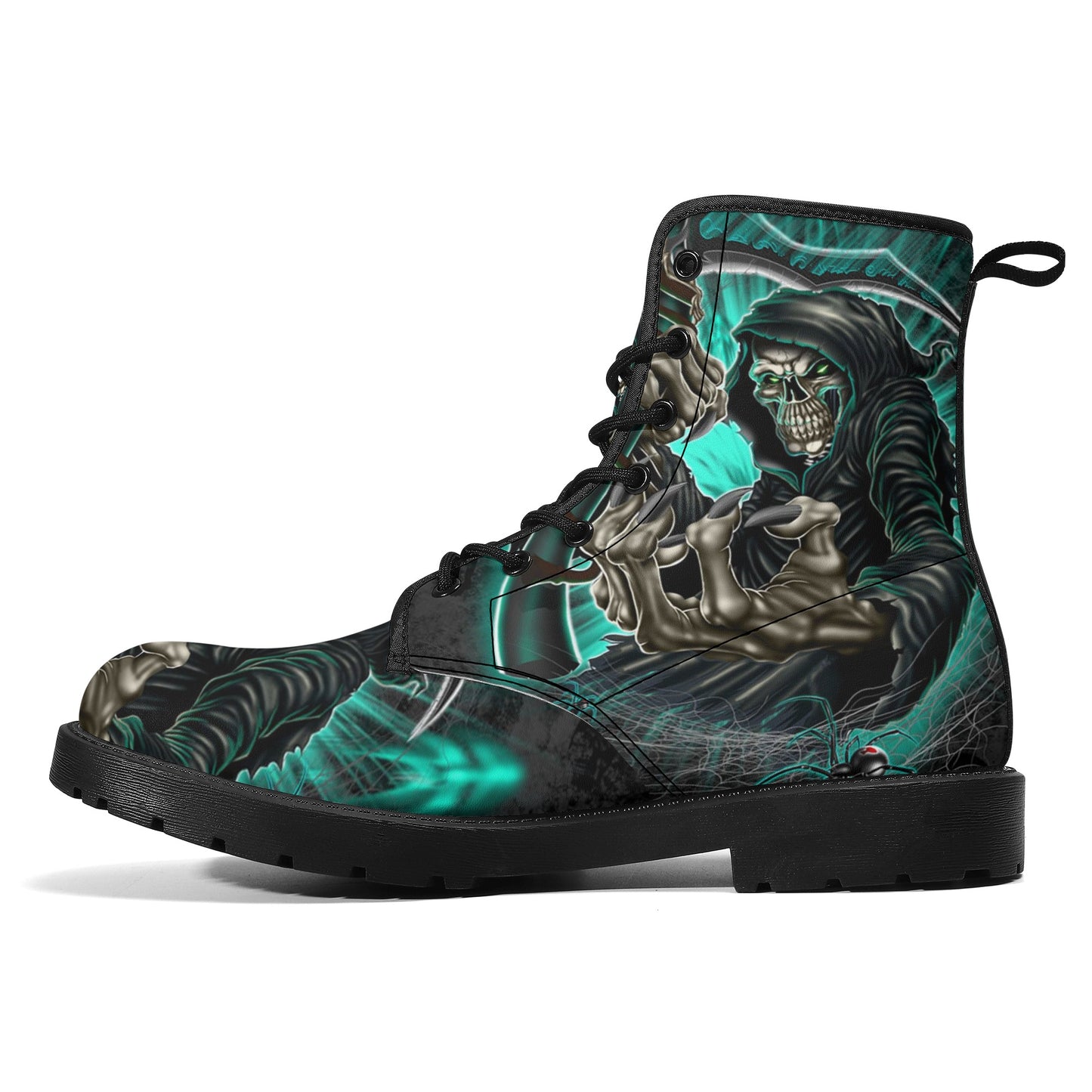 Skull Leather boots, Halloween boots, Sugar skull boots