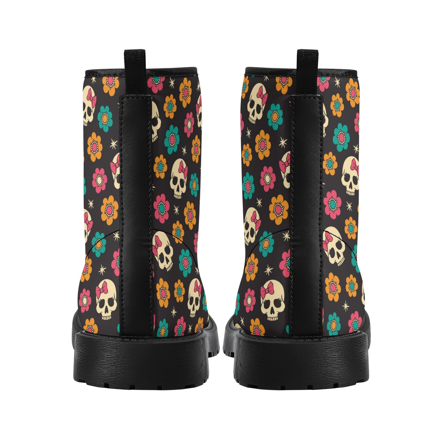 Skull Leather boots, Halloween boots, Sugar skull boots