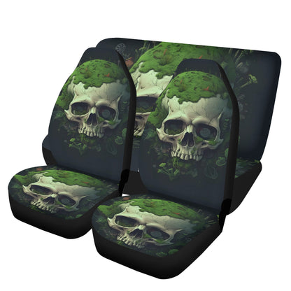 Car Seat Cover SetRose skull car protector, christmas skull floor mat for car, christmas skull car seat cover full set, flaming skull car rug, floral skull ca