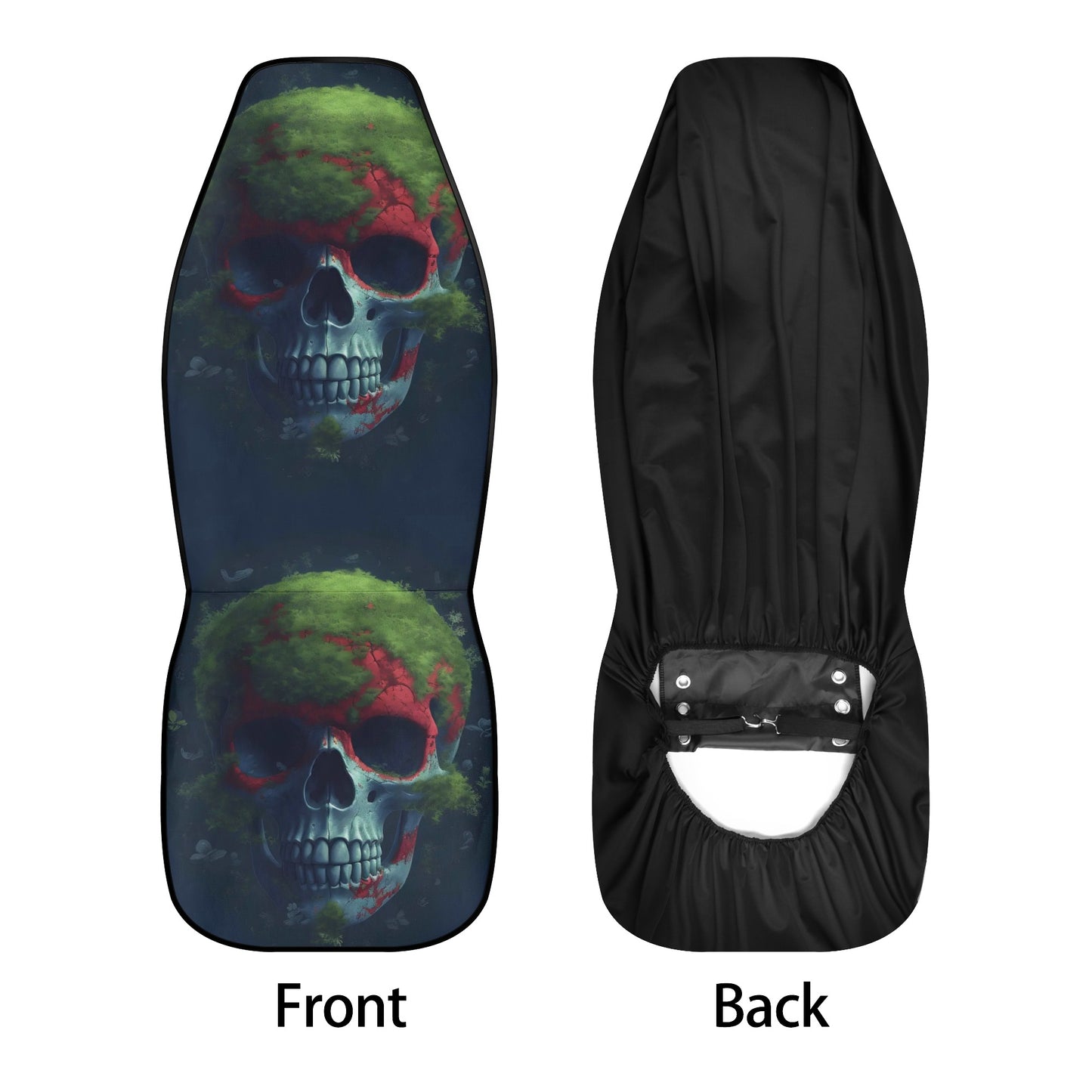 Skull slip-on seat covers, skull in fire car seat cover full set, death skull car protector, floral skull car seat protector, punisher skull