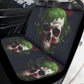 Evil front and back car seat covers, biker skull car accessories, flower skull rug mat for car, flaming skull floor mat for car, skull truck