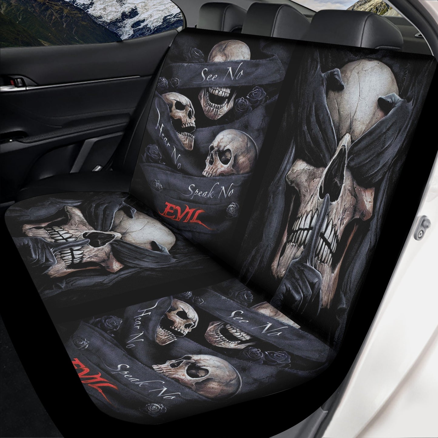 Skeleton car accessories, motorcycle skull car seat , flower skull washable car seat covers, biker skull cover cushion accessories for Cars,