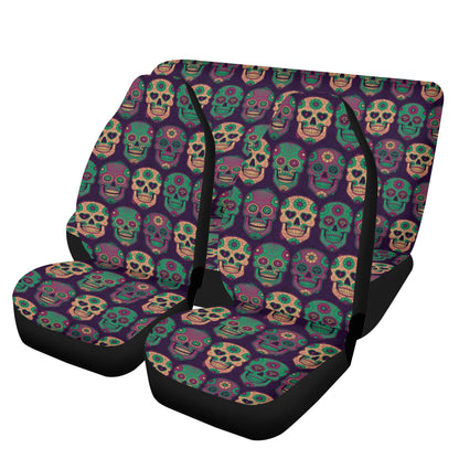 Dia de los muertos skull seat cover for car, floral sugar skull car rug, mexico seat cover for car, floral skull car protector, cinco de may