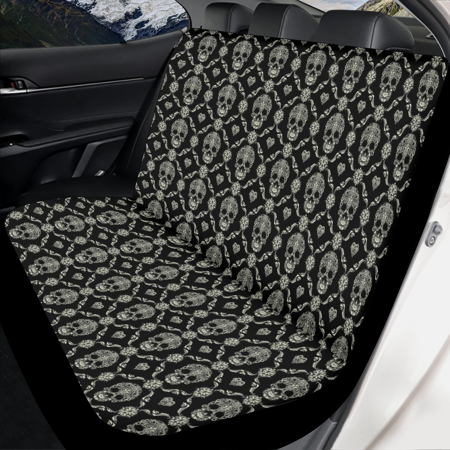 Cinco de mayo skull seat cover for truck, sugar skull girl seat cover for car, sugar skull car seat cushion cover, floral sugar skull rug fo