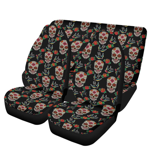 Dia de los muertos skull car seat protector cover, mexico car seat tool, day of the dead seat cover for car, sugar skull girl car seat cover