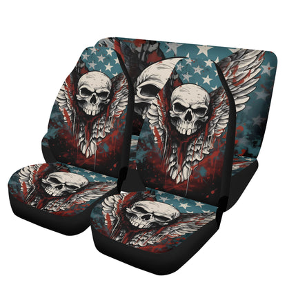 Goth floor mat for car, christmas skull car mat, motorcycle skull front and back car seat covers, christmas skull mat for vehicles, death sk