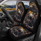 Floral skull slip-on seat covers, flame skull floor mat for car, flame skull car tool, biker skull truck seat cover, horror car accessories,