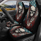 Goth floor mat for car, christmas skull car mat, motorcycle skull front and back car seat covers, christmas skull mat for vehicles, death sk