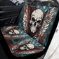 Goth floor mat for car, christmas skull car mat, motorcycle skull front and back car seat covers, christmas skull mat for vehicles, death sk