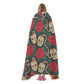 Skeleton hooded blanket, rose skull warm blanket, rose skull hoodie blanket, floral skull blanket hooded, motorcycle skull fleece blanket, g
