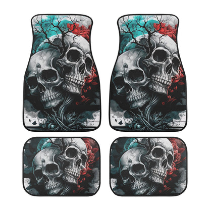 Rose skull car seat cushion cover, skull seat cover for truck, flaming skull seat cover for vehicles, skull in fire car seat protector cover Car Floor Mats