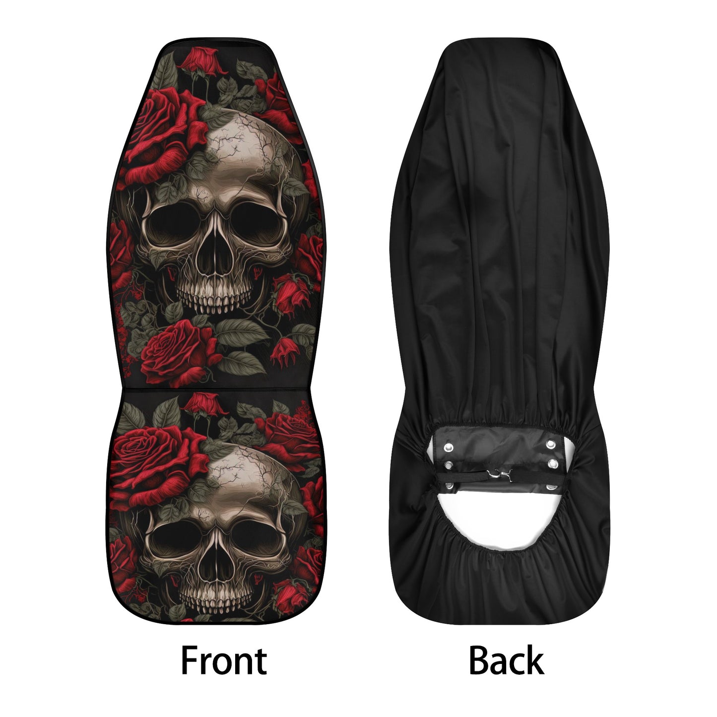 Skull in fire car seat cover full set, skull in fire slip-on seat covers, christmas skull seat cover for vehicles, rose skull washable car s Car Seat Cover Set