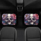Flower skull car seat cover full set, flame skull mat for car, biker skull car mat, flower skull truck seat cover, gothic skull cover cushio Car Floor Mats