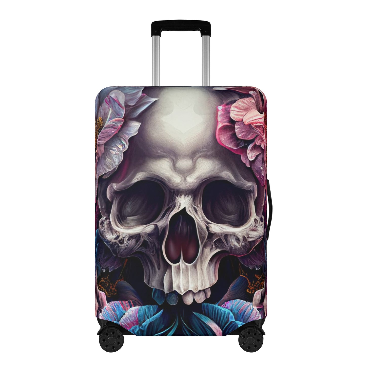 Evil suitcase protector, flaming skull luggage tag, gothic skull suitcase tag, rose skull luggage protector, gothic skull luggage protector, Luggage Cover