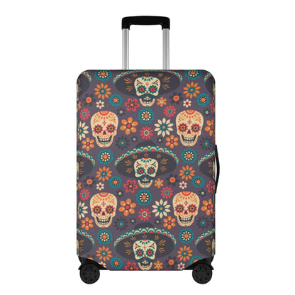 Candy skull luggage tag, dia de los muertos skull luggage cover, floral sugar skull suitcase tag, dia de los muertos skull travel bag cover,