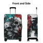 Rose skull suitcase cover, flame skull luggage, skeleton luggage tag, punisher skull suitcase tag, evil suitcase tag, halloween luggage cove