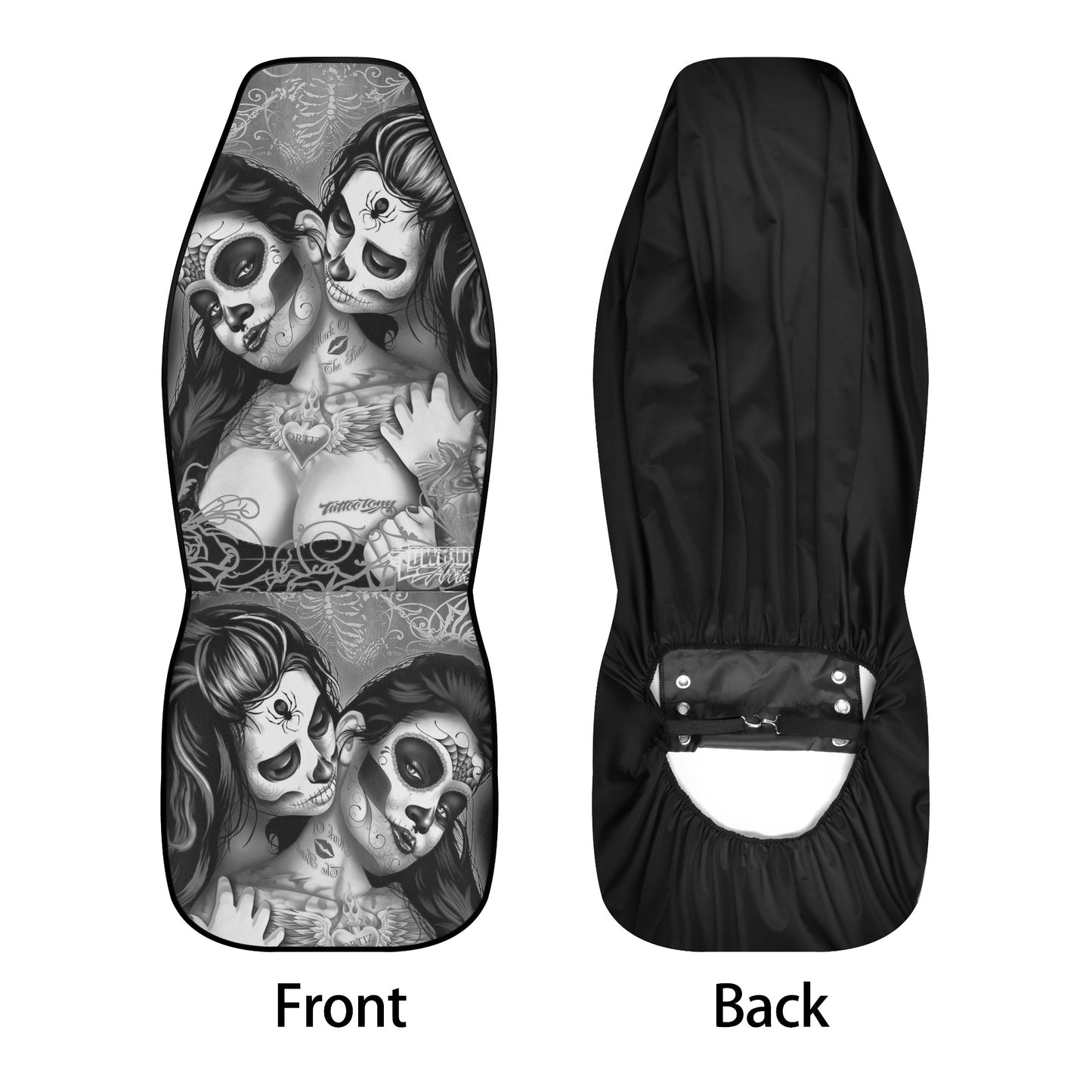 Mexican skull washable car seat covers, sugar skull front and back car seat covers, mexico car seat , candy skull cover cushion accessories