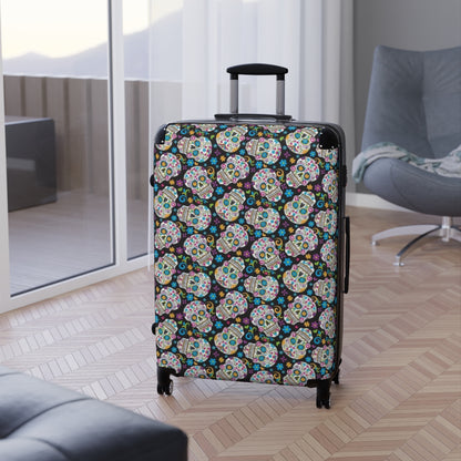 Day of the dead Sugar skull Suitcases, sugar skull luggage, dia de los muertos suitcase luggage