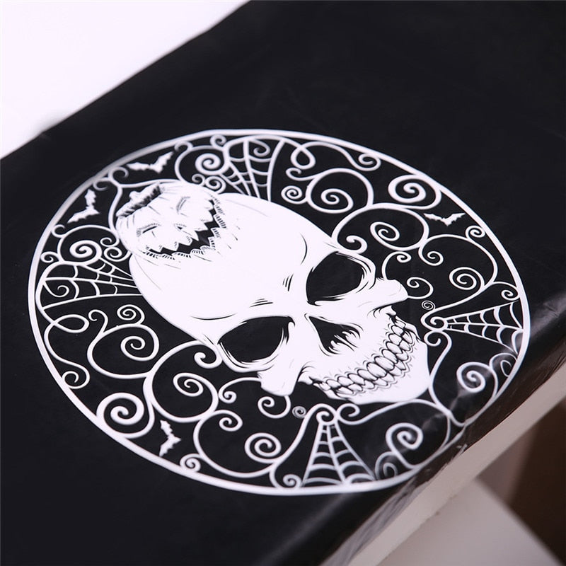 180X108CM Halloween Decoration PE Waterproof Tablecloth Skull