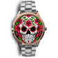 Sugar skull watch - floral skull watch