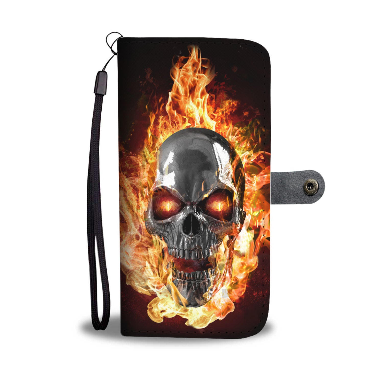 Flame skulls - Wallet phone case