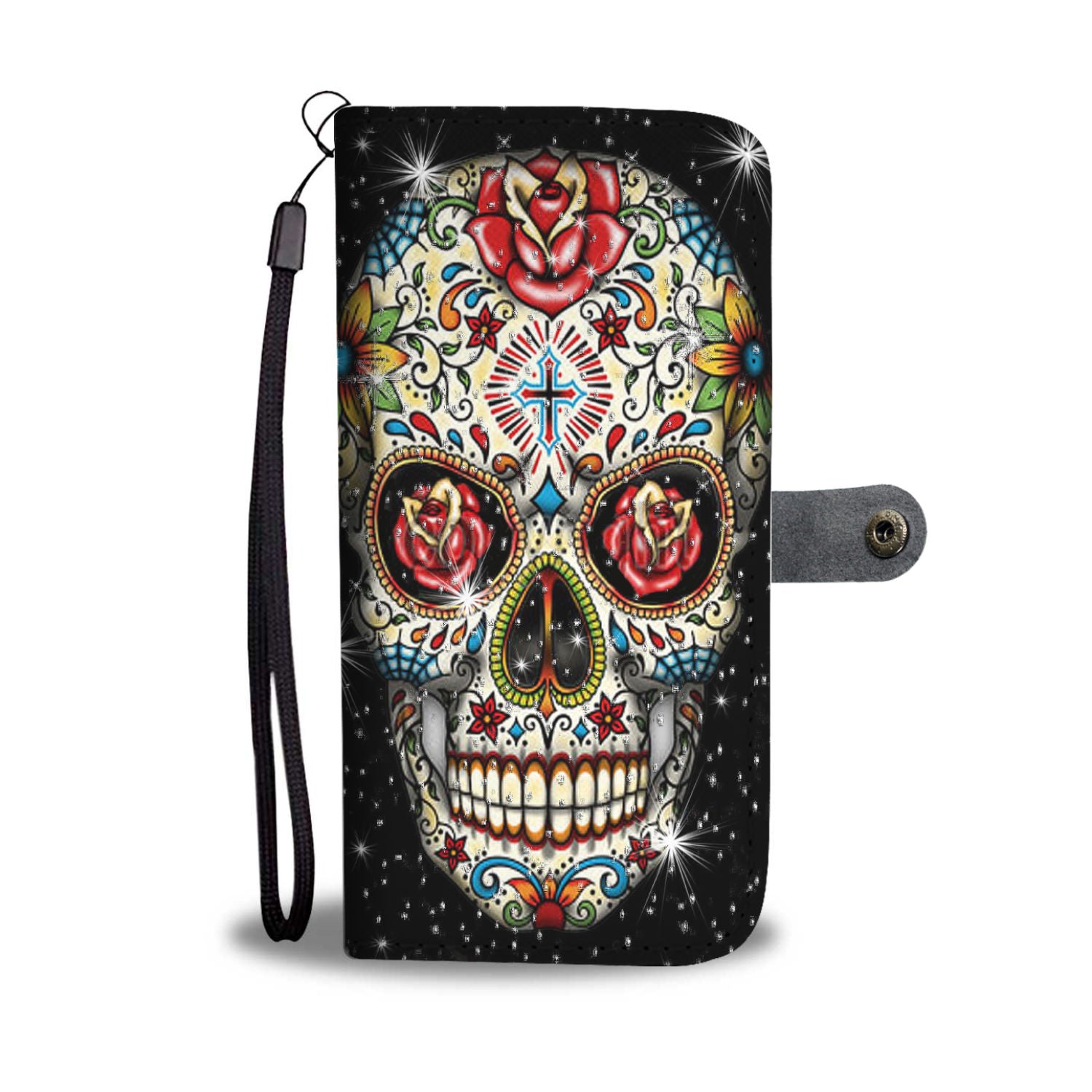Sugar skulls - wallet phone case