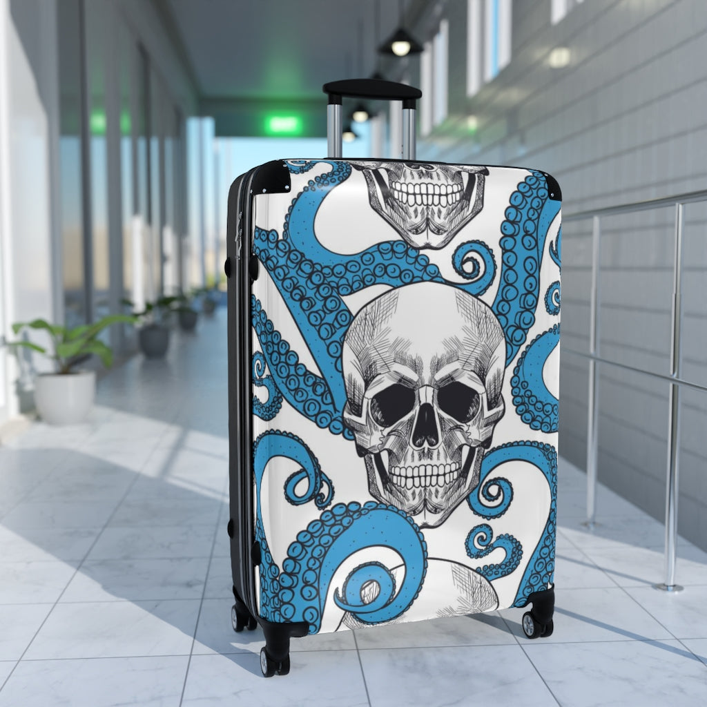 Gothic skull Suitcases, Halloween skeleton skull luggage suitcase