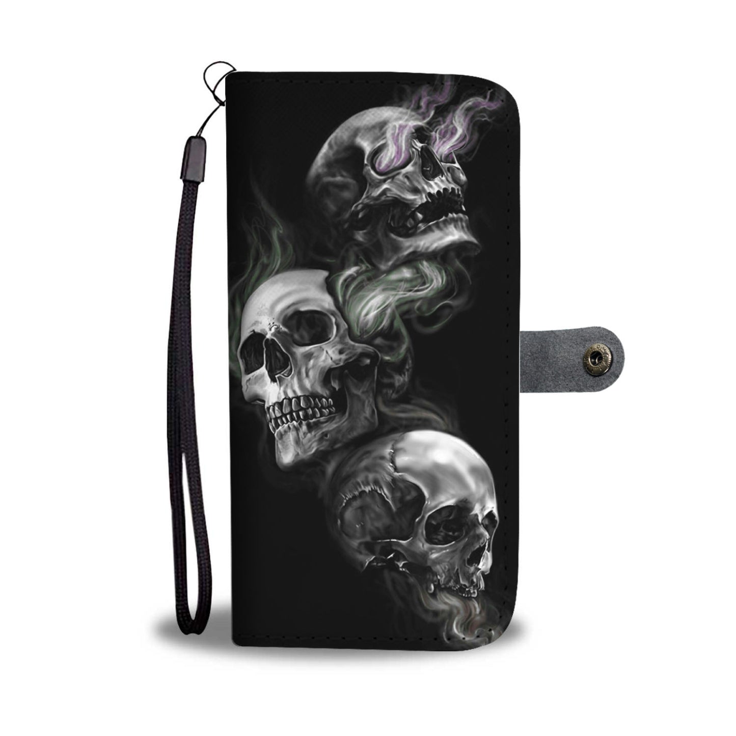 3 skulls - phone case wallet