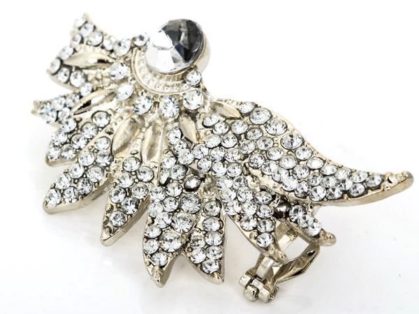 1PC New Hot Women Punk Temptation Crystal Bride Fairy Single Wing Crystal Ear Cuff Wrap Silver Plated Jewelry Free
