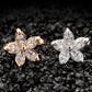 1PC Women's Fashion Cz Crystal Flower U Shape Ear Cuff Clip-on No Piercing Earring