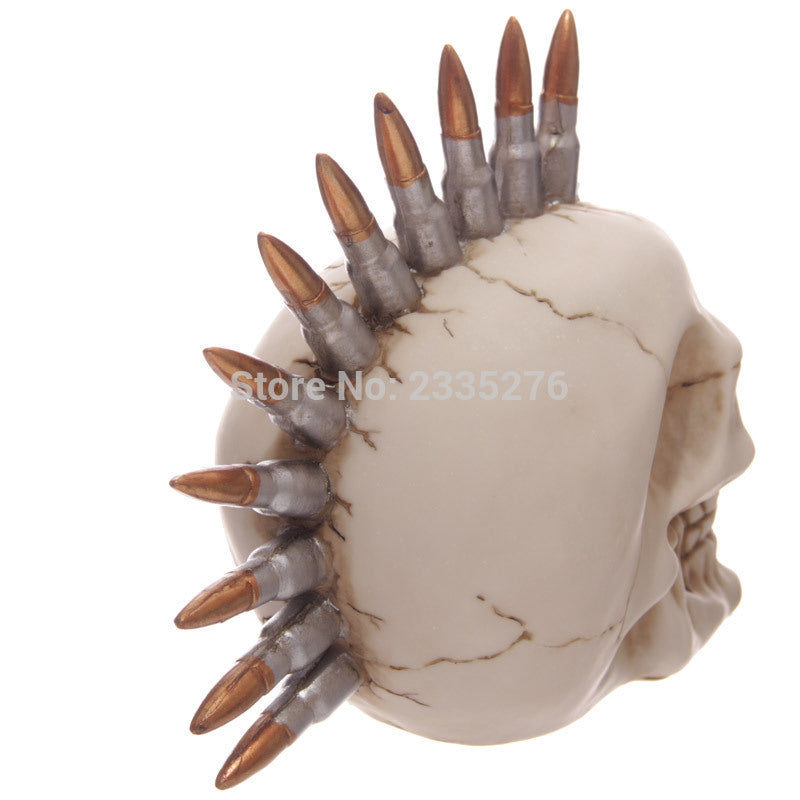 1Piece Halloween Resin Skull Collection Bullet Hair Punk Skull Skeleton Head Ornament