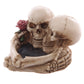 1Piece Love Never Dies Eternal Skeleton Couple With Rose Cigaretter Heart Ashtray Resin Figurine Skull