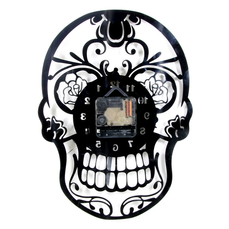 1Piece The Day of Death Mexican Skull Ornament Quartz Ring Face Vintage Art Home Decor Wall Clock