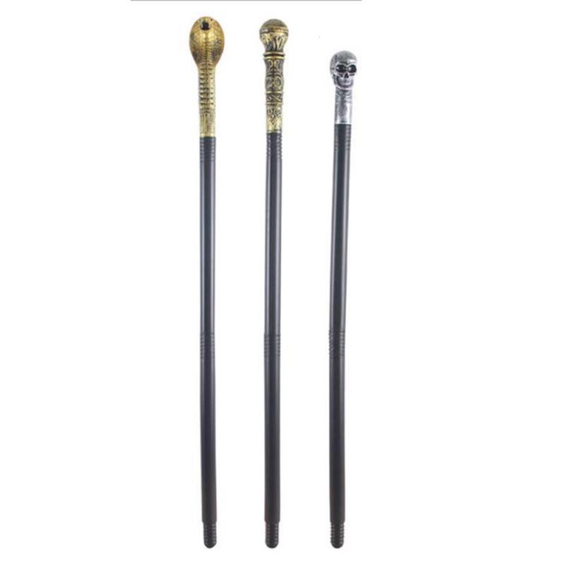 1Set Egyptian Pharaoh Scepter Halloween Cosplay Scepter For Masquerade Party Skull Snack Head Cane Stick Props Party Tools S3