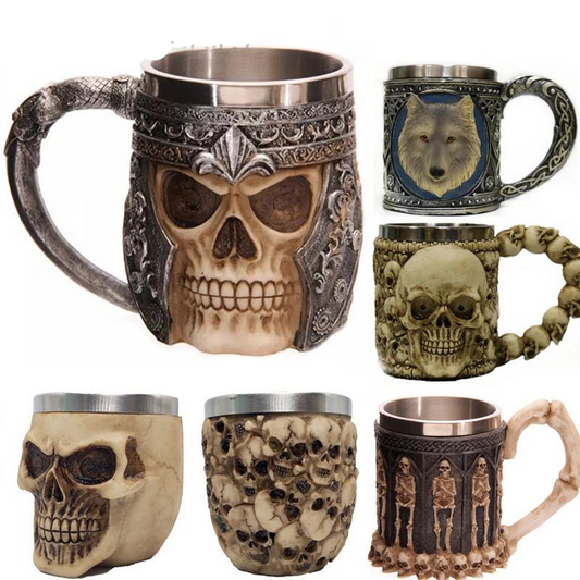 Steel 3D Cup Skull Punk Style Coffee Tea Cup Halloween Party Drinkware for Gifts Drinkware Tableware