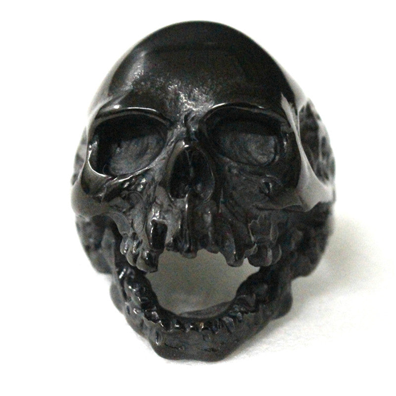 1pc Black Silver Huge Skull Ring 316L Stainless Steel Punk Style Newest Design Men Boys Skull Ring