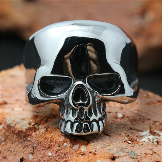 1pc Size 7 to 15 Polishing Skull 316L Stainless Steel Ghost Skull Ring