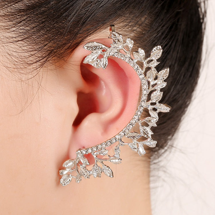 1pcs Right Left Ear Clip Fashion Rhinestone Hot Earcuff Jewelry Meniscus Golden Clip On Earrings Ear Cuffs For Women