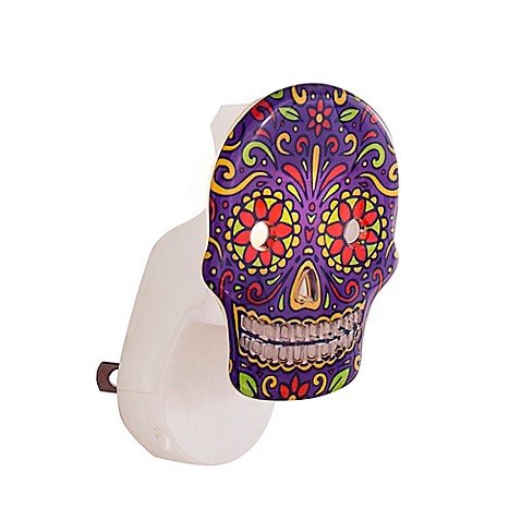Scentsationals Scent Charms Sugar Skull Lighted Fragrance Oil Diffuser in Blue/White