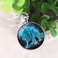 Wolf Cabochon Glass Glowing Pendant Necklaces Fashion Jewelry Silver Plated Chain Glow In The Dark Necklaces Collares